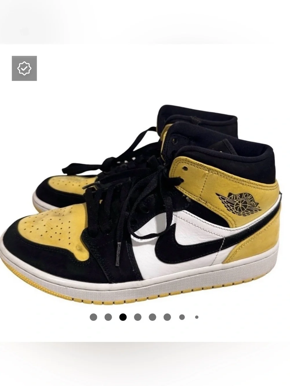 Air Jordan 1 Mid SE Yellow Toe Black Sneakers Retro Special Edition- Size US 8.5
